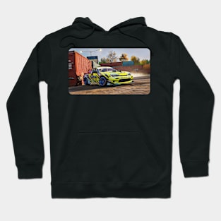 Silvia s15 Drift Yellow Cartoon Drawing Action Print Hoodie